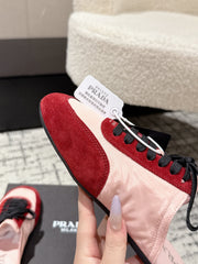 PRADA 25S DEXUN MULE IN RED SUEDE LEATHER