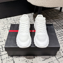 PRADA 25S MEN SNEAKERS IN WHITE CANVAS