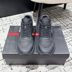 PRADA 25S MEN SNEAKERS IN BLACK CANVAS