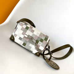 STEAMER WEARABLE WALLET 16 IN BEIGE AND KHAKI COLORWAY COATED CANVAS