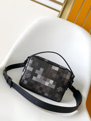 LV 25S NIL MESSENGER BAG 25 IN DAMOFLAGE BLACK CALFSKIN