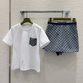 GUCCI CROPPED TOP AND MINI SKIRT SET STYLE 126