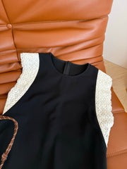 BLACK DRESS DOUBLE LAYER LACE 25S IN ACETATE 265682