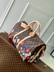 KEEPALL BANDOULIÈRE FLORAL 45 IN BROWN MONOGRAM COATED CANVAS