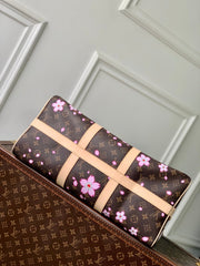 KEEPALL BANDOULIÈRE CHERRY BLOSSOM 45 IN SAKURA BROWN MONOGRAM COATED CANVAS