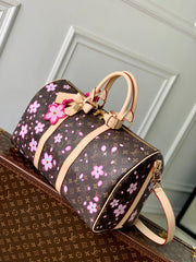 KEEPALL BANDOULIÈRE CHERRY BLOSSOM 45 IN SAKURA BROWN MONOGRAM COATED CANVAS