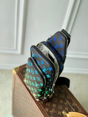 AVENUE SLINGBAG 18 IN BLACK MONOGRAM ECLIPSE CANVAS MULTICOLOR GRADIANT LOGO