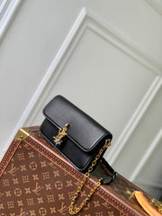 WALLET ON CHAIN BLOOM 20 IN BLACK CALFSKIN