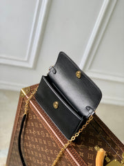 WALLET ON CHAIN BLOOM 20 IN BLACK CALFSKIN
