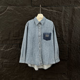 MIU DENIM SHIRT JACKET BLUE 265831