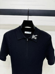 MONCLER 25S SHORT-SLEEVE KNIT TOP 255893