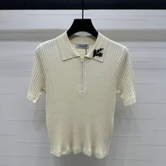 MONCLER 25S SHORT-SLEEVE KNIT TOP 255895
