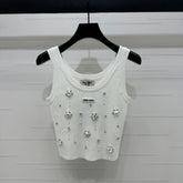 MIU 25S 3D RHINESTONE TANK TOP 264255