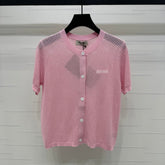 MIU 25S SHORT SLEEVE ROUND NECK CARDIGAN 264270