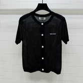 MIU 25S SHORT SLEEVE ROUND NECK CARDIGAN 264269