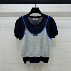 MIU 25S 2 PIECE KNITTED TOP WITH STRAPS 264131