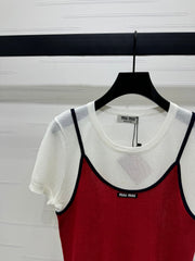 MIU 25S 2 PIECE KNITTED TOP WITH STRAPS 264130