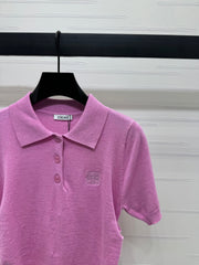 PRAD 25S SHORT SLEEVE KNIT TOP 264121