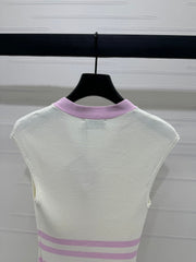 MIU 25S ICE STRIPE KNIT VEST 264116