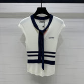 MIU 25S ICE STRIPE KNIT VEST 264114