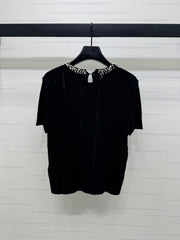 MIU 25S RHINESTONE COLLAR T-SHIRT 264097