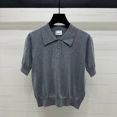 BURBERRY SHORT-SLEEVE KNITTED POLO SHIRT 274846