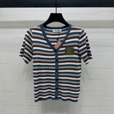 MIUMIU SHORT-SLEEVE KNIT CARDIGAN 274943