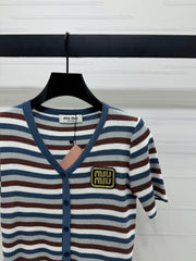 MIUMIU SHORT-SLEEVE KNIT CARDIGAN 274943