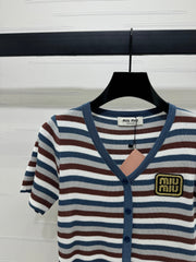 MIUMIU SHORT-SLEEVE KNIT CARDIGAN 274943