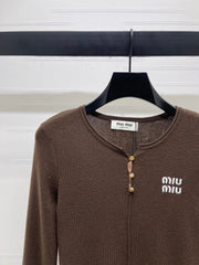 MIUMIU KNITTED LONG SLEEVE TOP STYLE 483