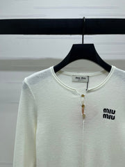 MIUMIU KNITTED LONG SLEEVE TOP STYLE 482