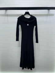 CHANEL 25S KNITTED LONG-SLEEVE DRESS 278
