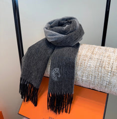 HERMES 25S SCARF 190 IN CASHMERE 854638