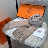 HERMES 25S SCARF 190 IN CASHMERE 854639