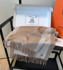 HERMES 25S SCARF 190 IN CASHMERE 854635