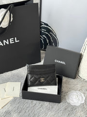 CHANEL 25S CARD HOLDER 11 IN BLACK CAVIAR SILVER HARDWARE