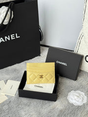 CHANEL 25S CARD HOLDER 11 IN YELLOW CAVIAR GOLD HARDWARE