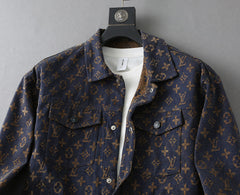 LV SHIRT JACKET IN NAVY BLUE JACQUARD FABRIC 238979