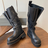 BALEN HIGH BUCKLE BOOTS IN BLACK CALFSKIN