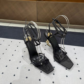 SATIN OPYUM HIGH SANDALS BLACK