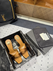 OPYUM HIGH MULES IN BROWNIE SILK