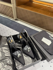 HARLOW PUMPS IN BLACK SATIN CREPE AND CRYSTALS