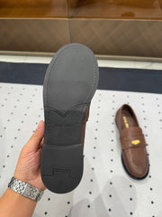 PENNY LOAFERS WITH GOLD COIN IN ALOEWOOD CALFSKIN