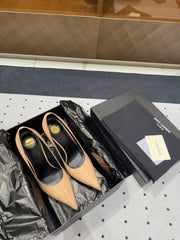 NORMA PUMPS IN BISQUE GLOSSY SHEEPSKIN