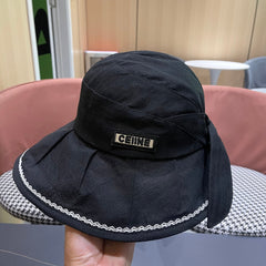 BUCKET HAT MODEL 650274 IN BLACK TEXTURED FABRIC