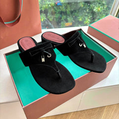 LP THONG SANDALS 25S IN BLACK SUEDE