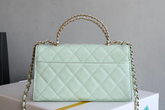 CHANEL 25S KELLY 18 CM IN MINT GREEN LAMBSKIN