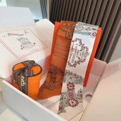 HERMES 25S SILK NECKERCHIEF 86 IN SILK 714381