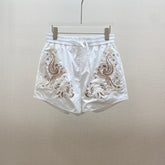 HERMES 25S EMBROIDERED SHORTS 158