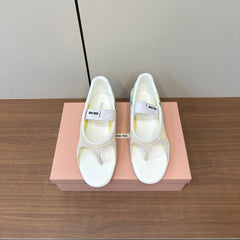 THONG SANDALS IN BEIGE SUEDE MIX YELLOW TECH FABRIC